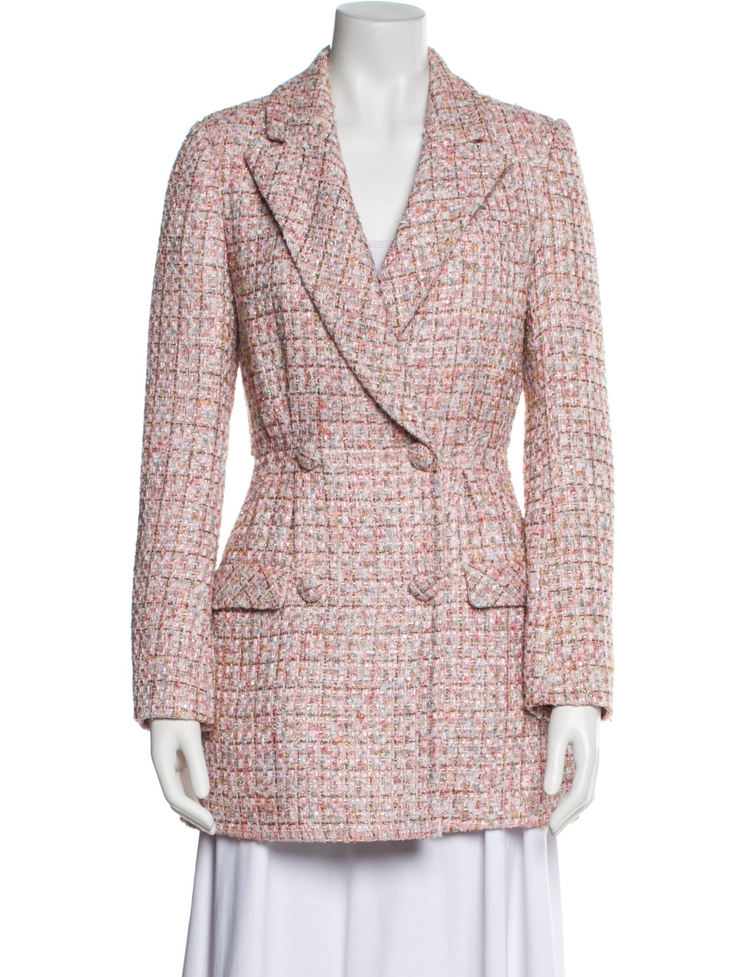 Self-Portrait Tweed Pattern Peacoat