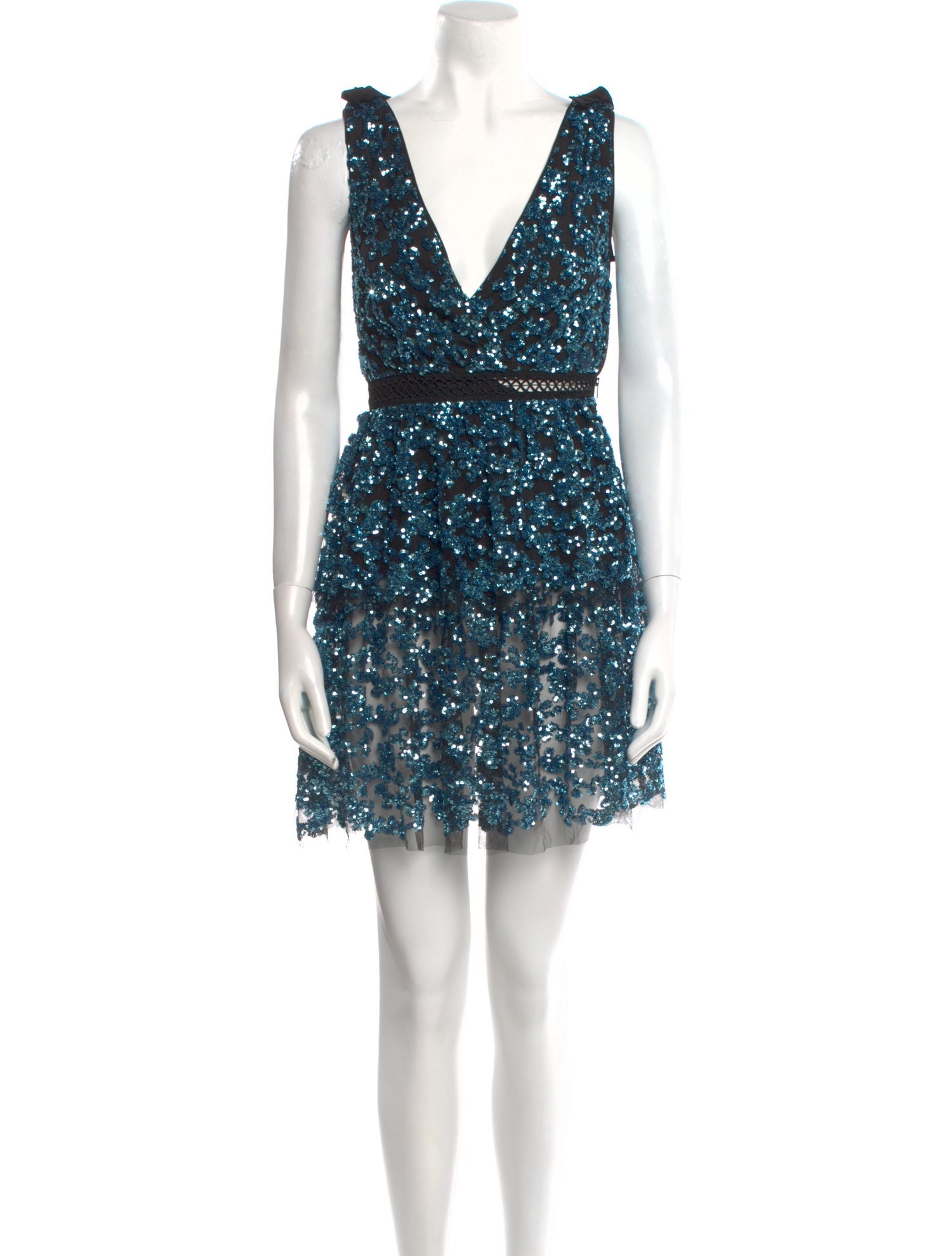 Self-Portrait Lace Pattern Mini Dress