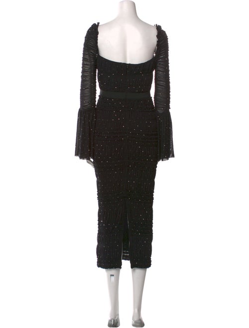 Self-Portrait Square Neckline Midi Length Dress