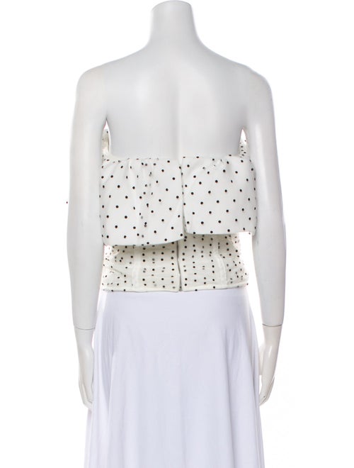 Self-Portrait Polka Dot Print Off-The-Shoulder Crop Top