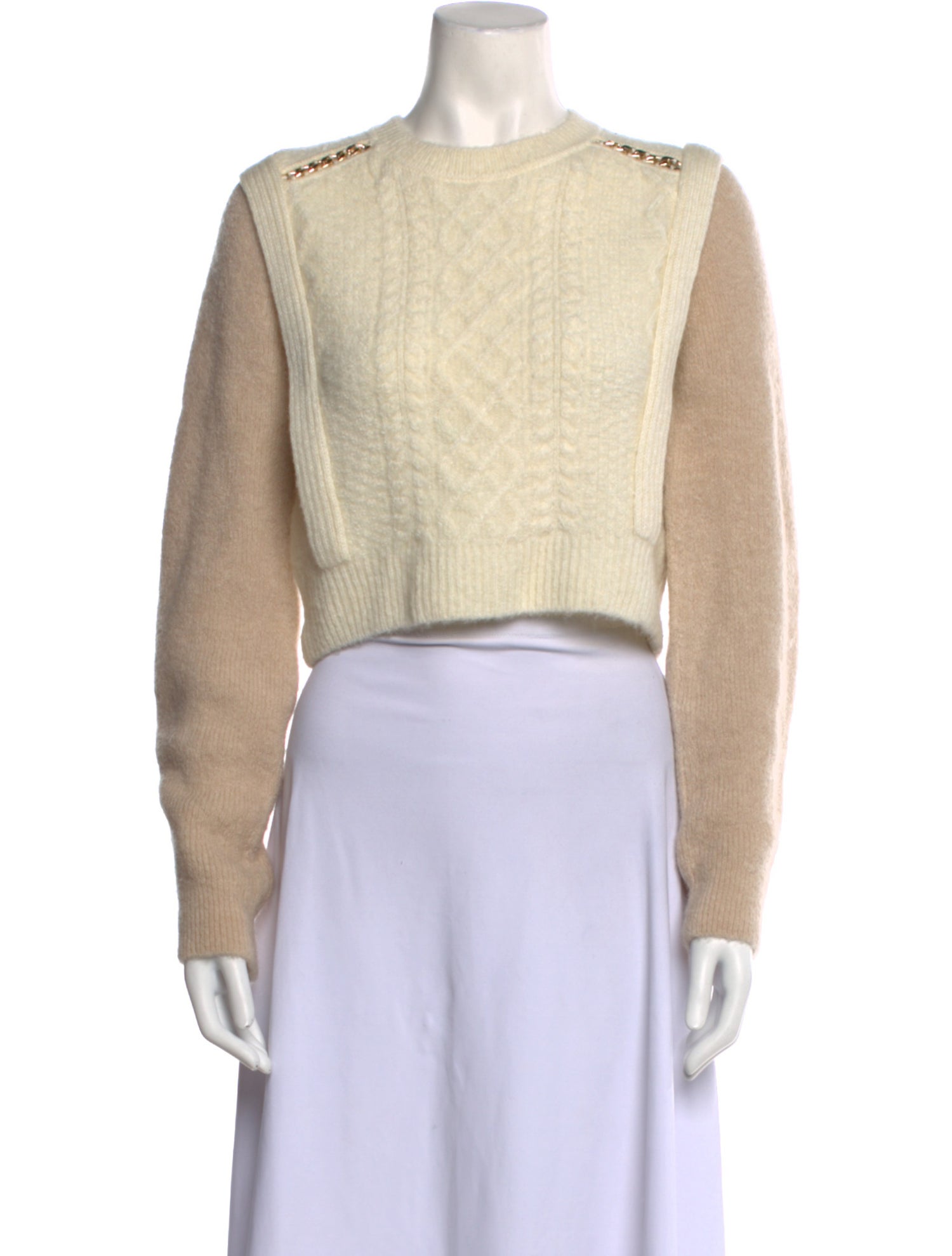 Self-Portrait Patterned Crew Neck Sweater