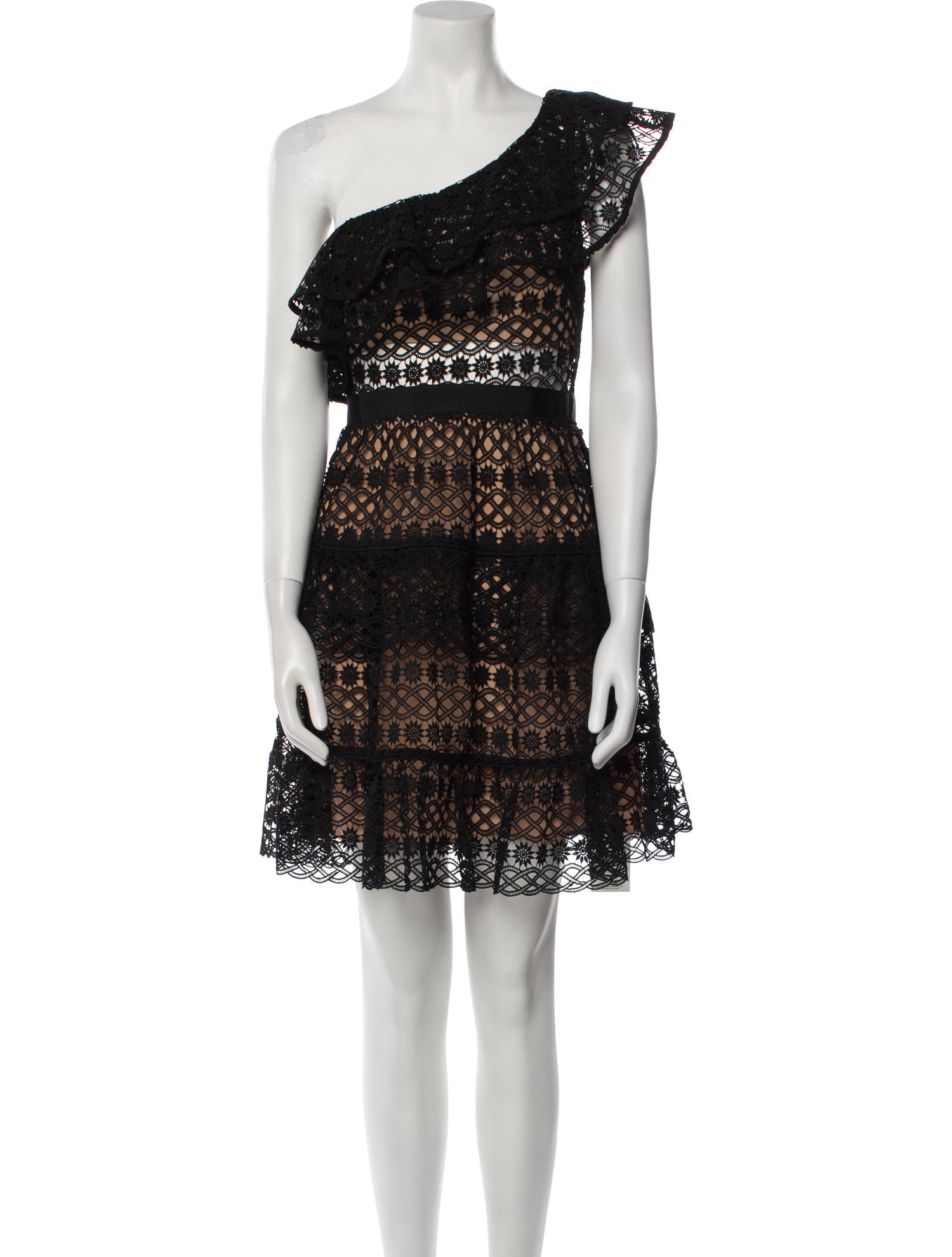 Self-Portrait Lace Pattern Mini Dress