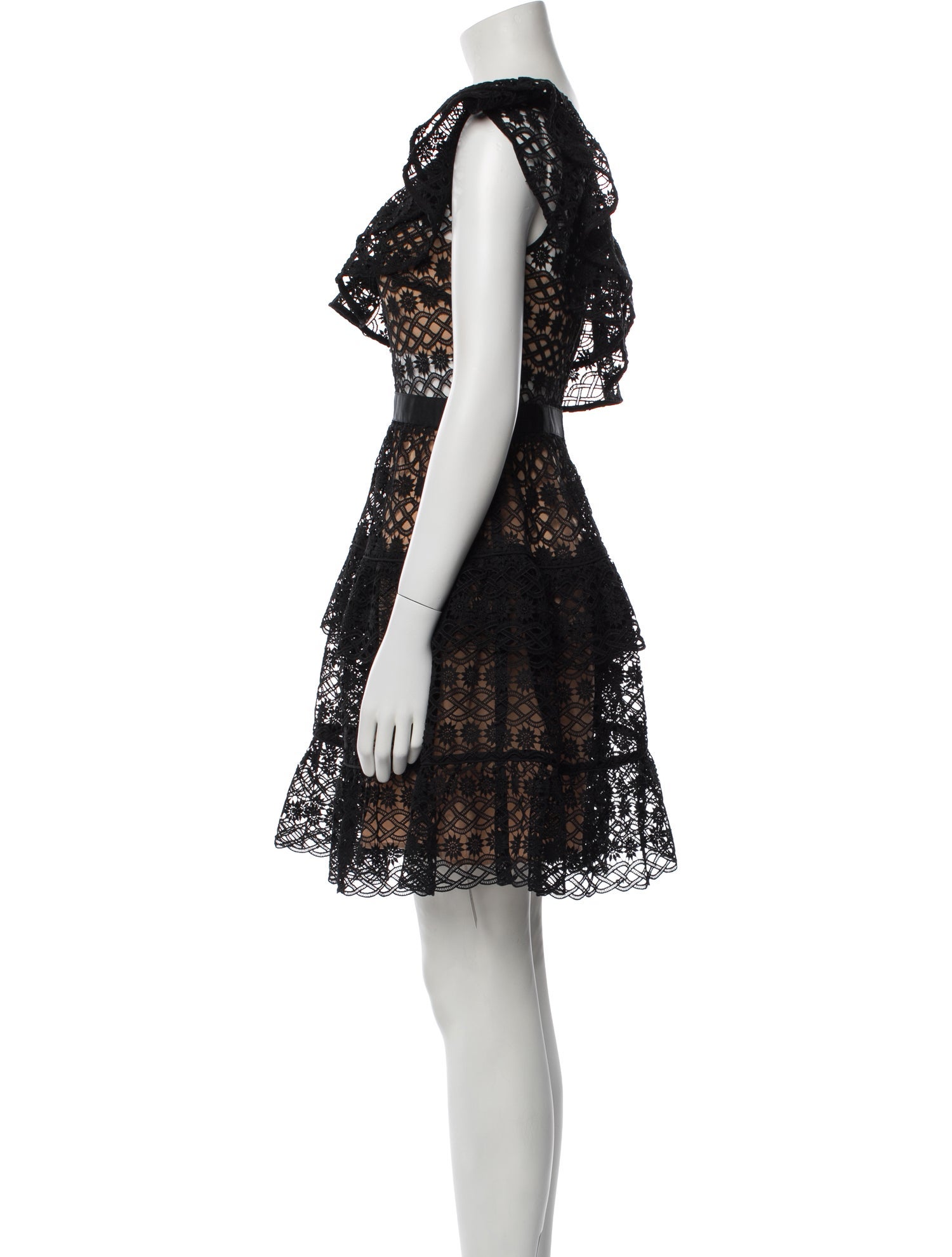 Self-Portrait Lace Pattern Mini Dress