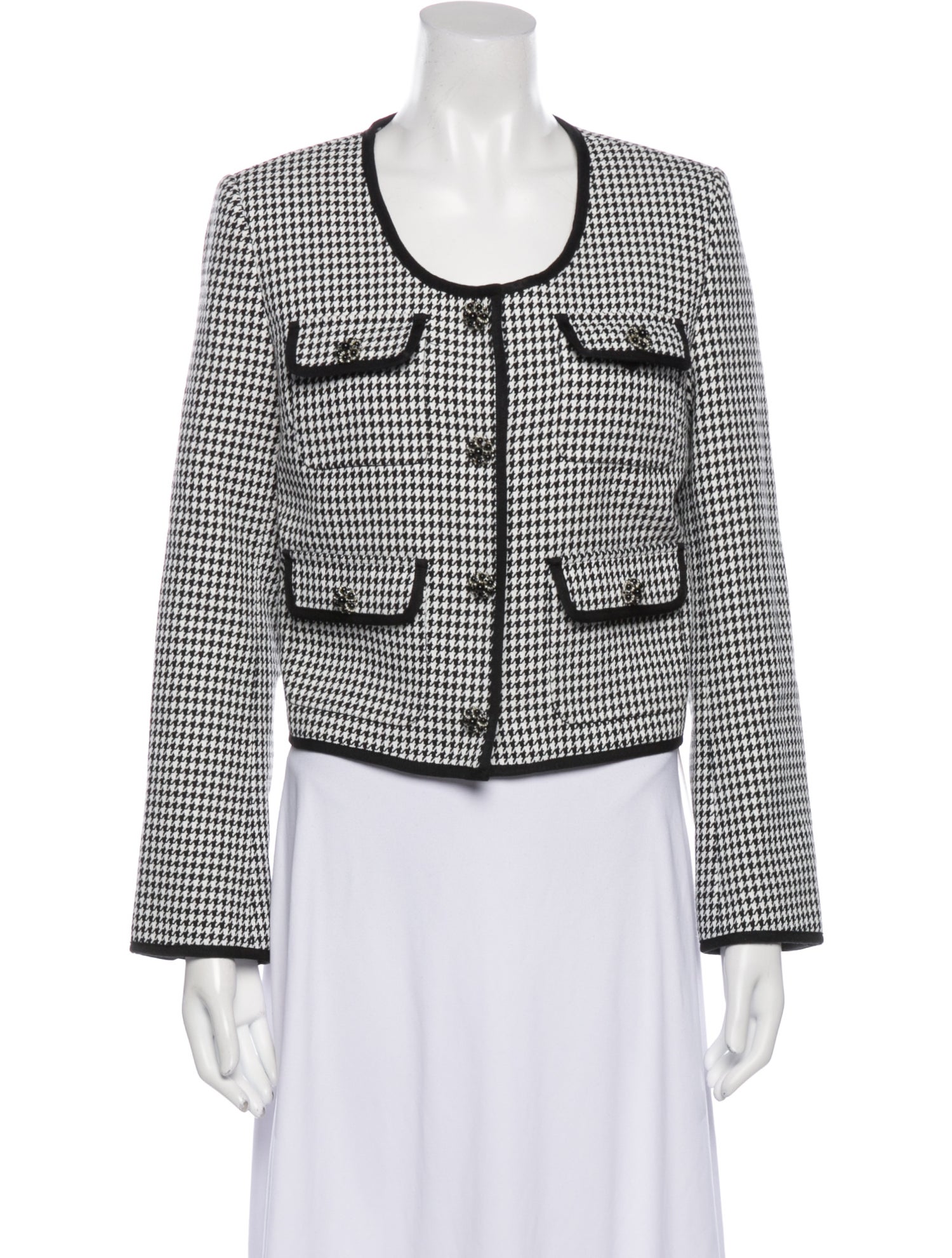 Self-Portrait Houndstooth Print Evening Jacket