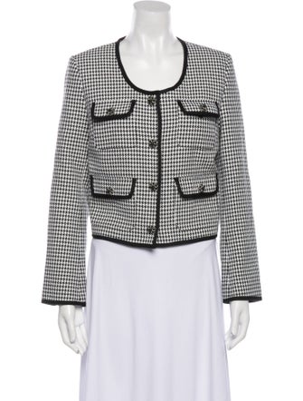 Self-Portrait Houndstooth Print Evening Jacket