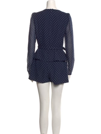 Self-Portrait Printed Square Neckline Romper