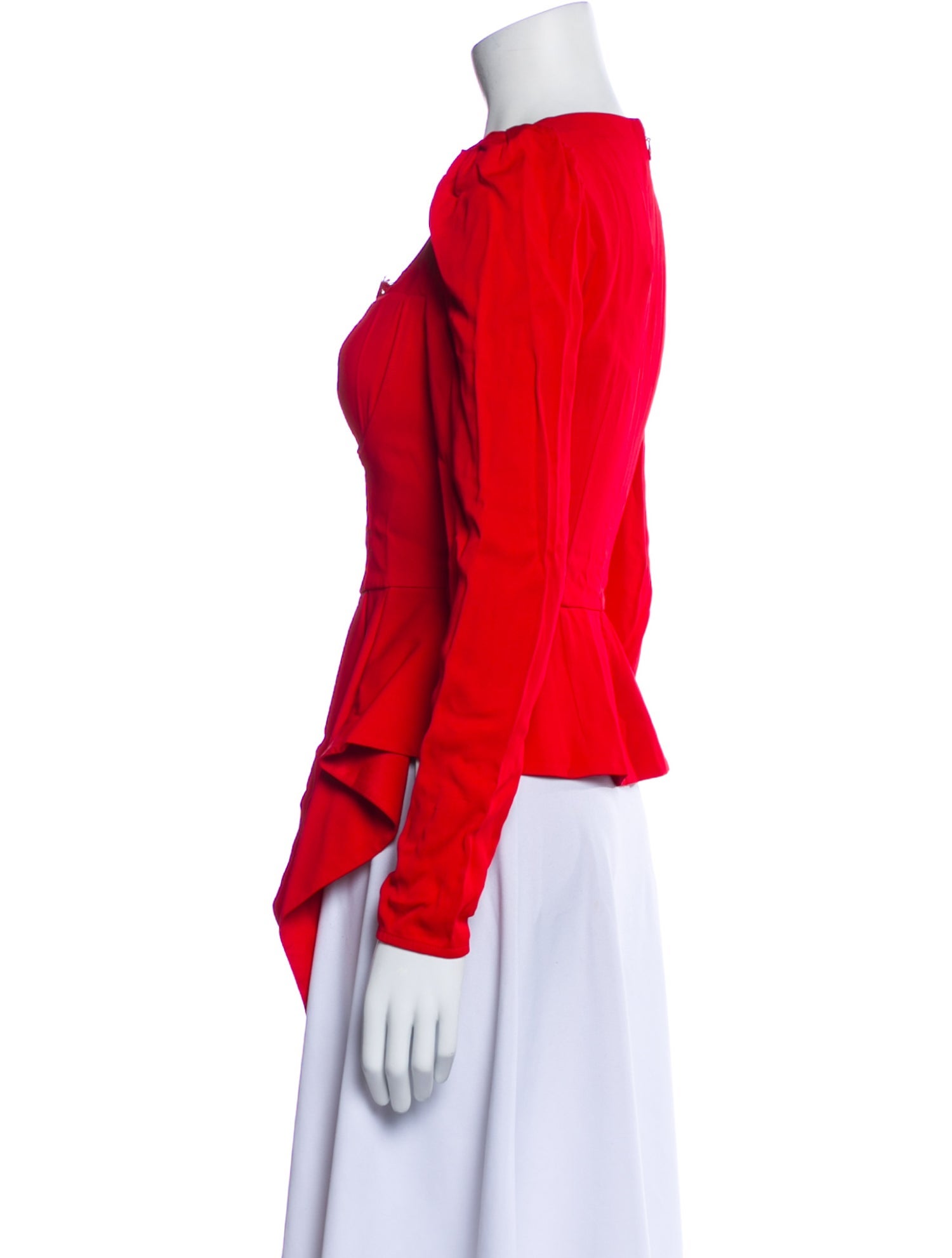 Self-Portrait Square Neckline Long Sleeve Blouse