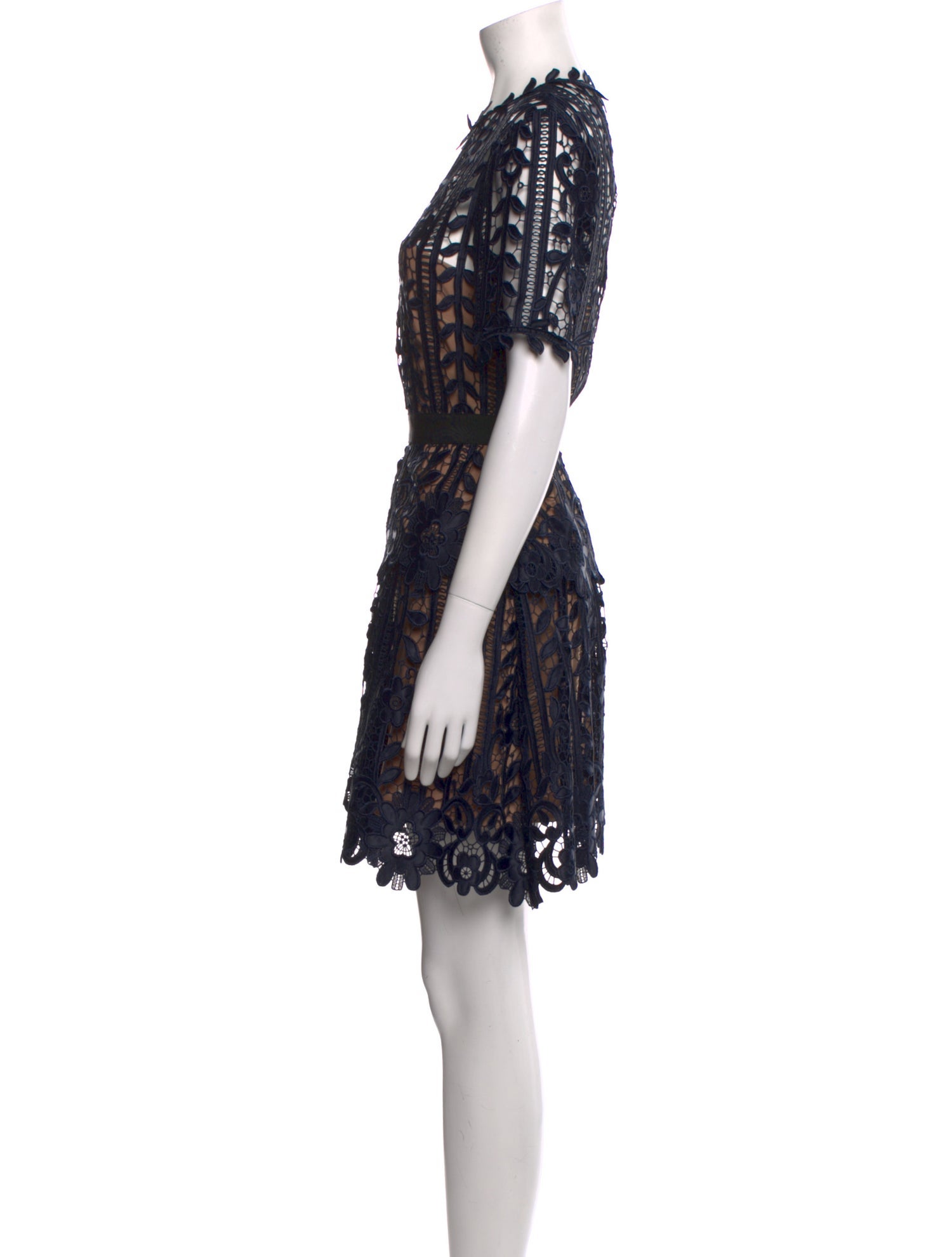 Self-Portrait Lace Pattern Mini Dress