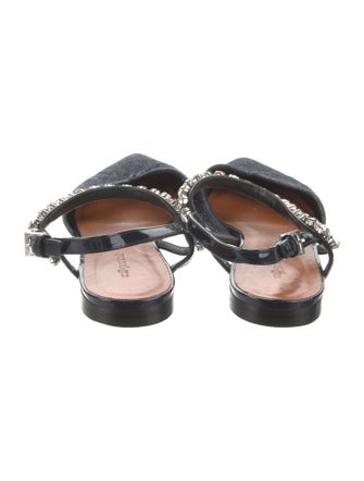 Self-Portrait Leather Slingback Flats