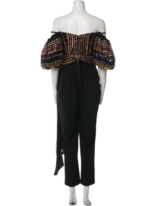 Self-Portrait Striped Off-The-Shoulder Jumpsuit