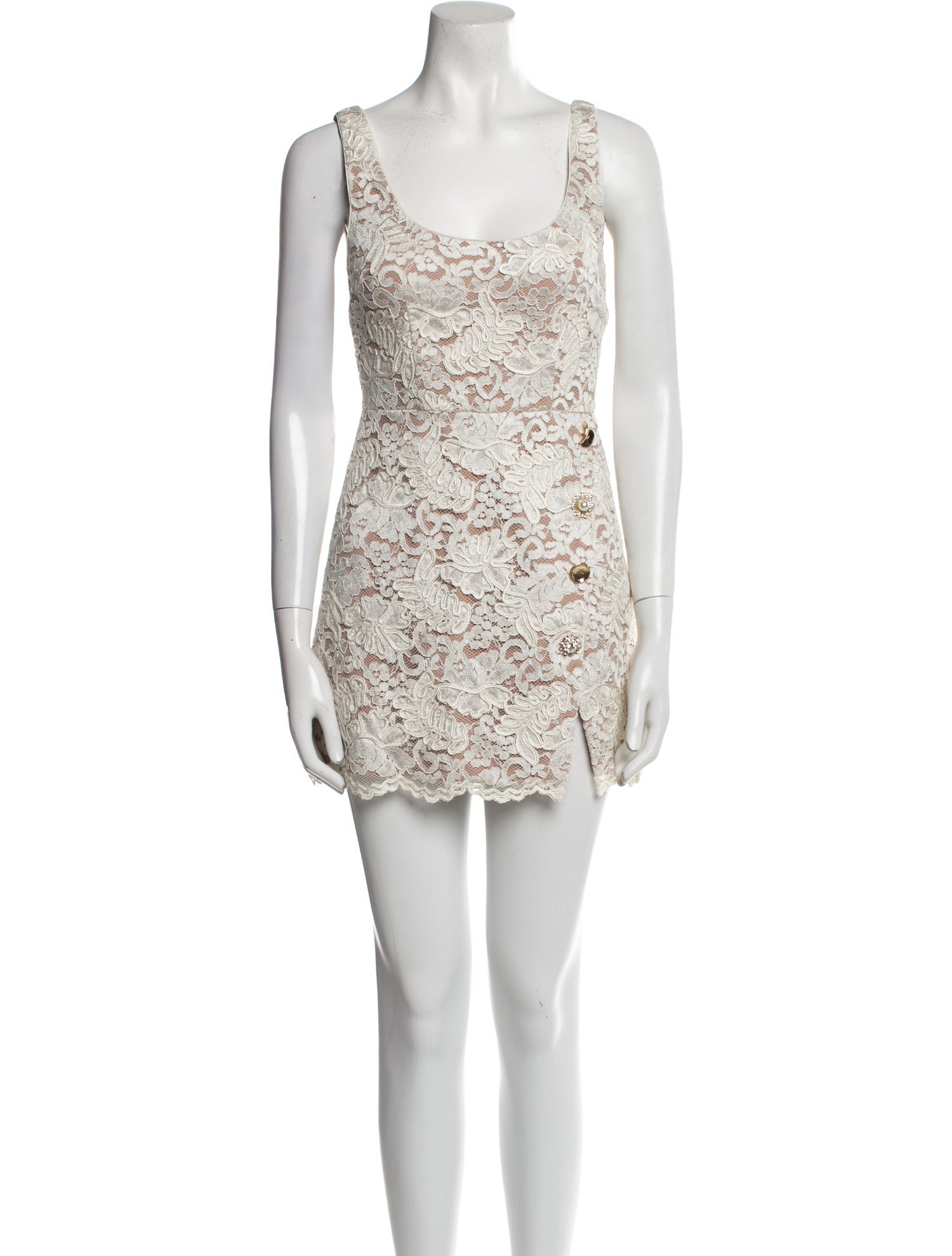 Self-Portrait Lace Pattern Mini Dress