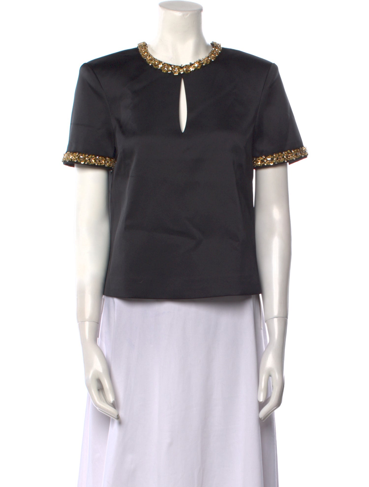 Self-Portrait Crew Neck Short Sleeve Blouse w/ Tags