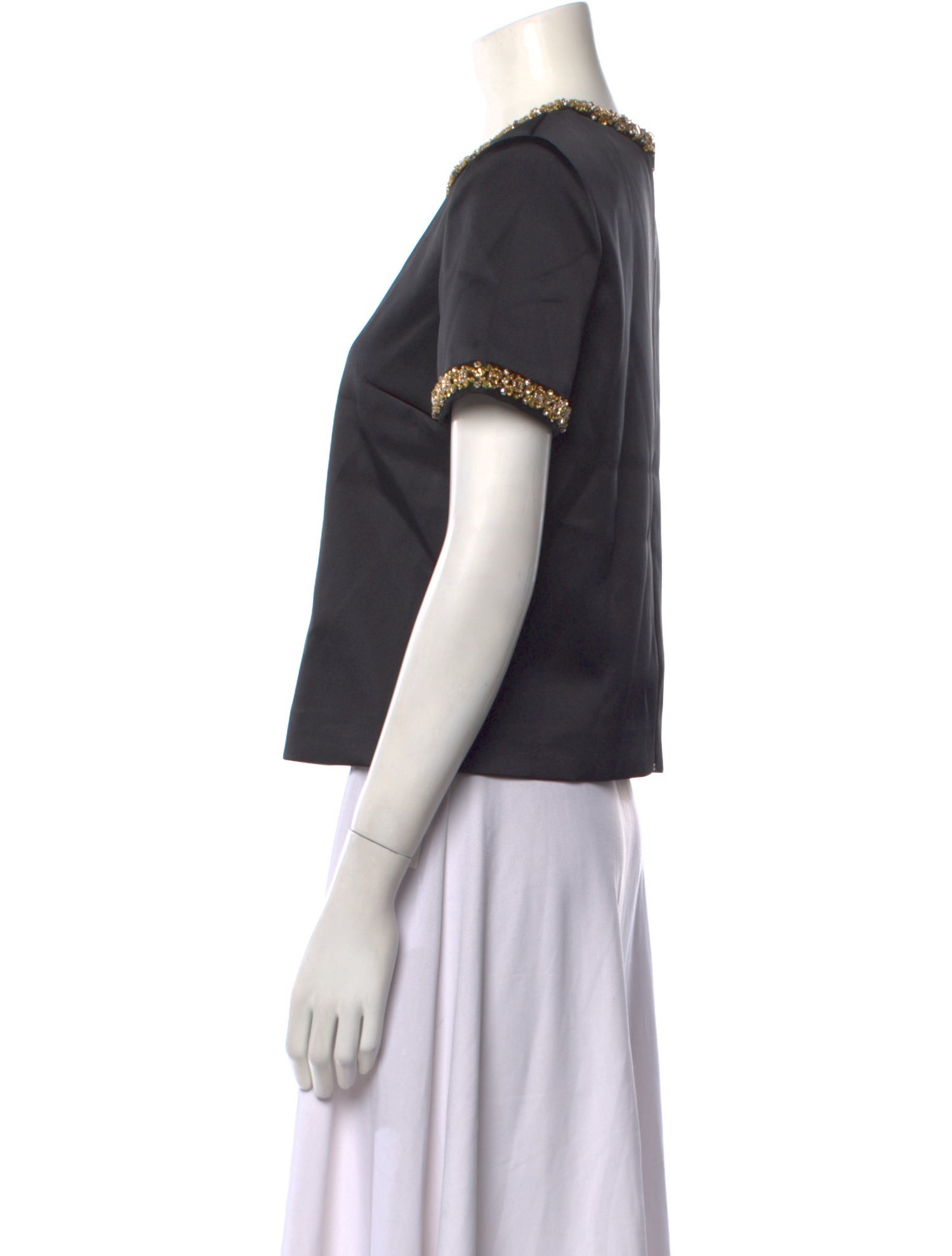 Self-Portrait Crew Neck Short Sleeve Blouse w/ Tags