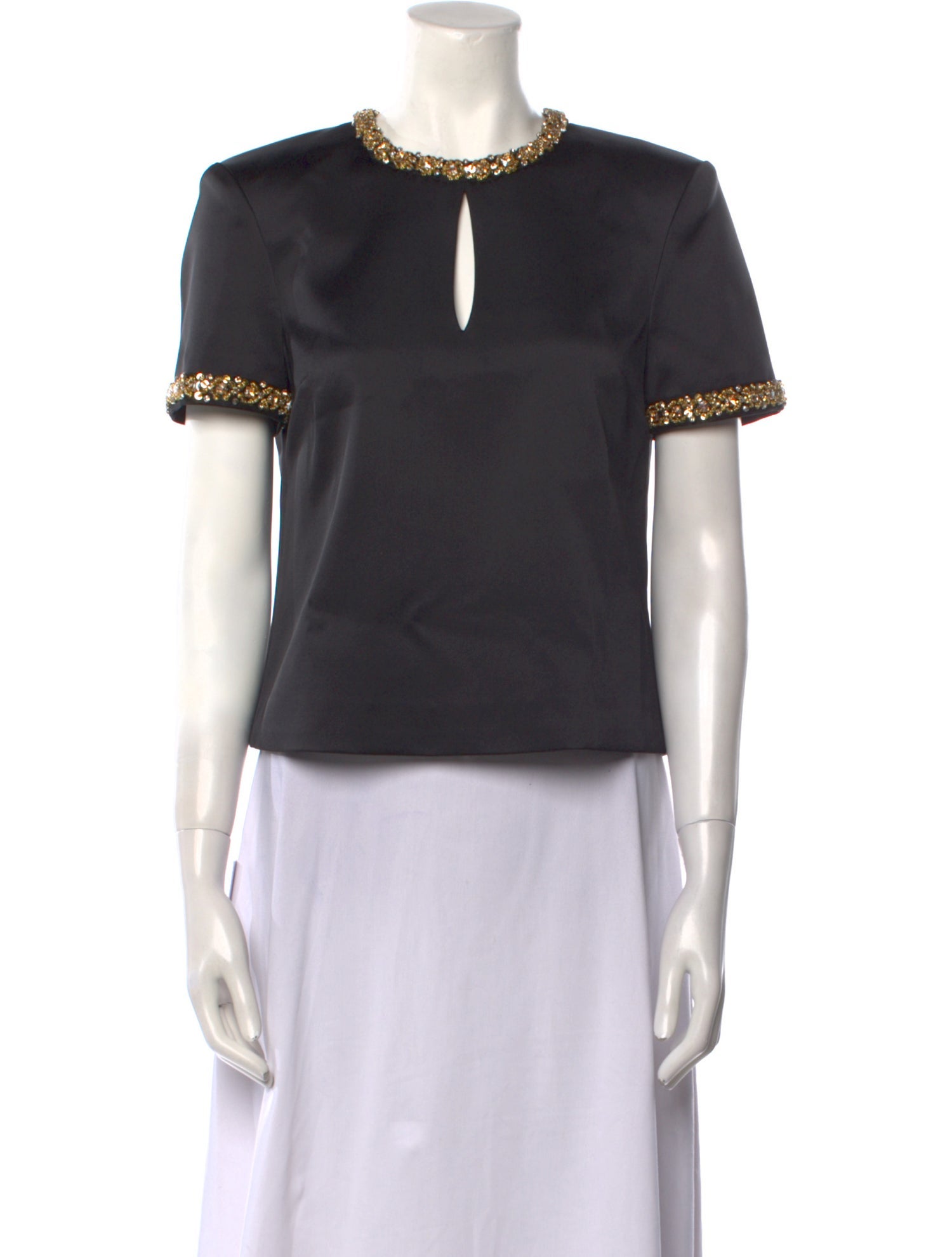 Self-Portrait Crew Neck Short Sleeve Top w/ Tags