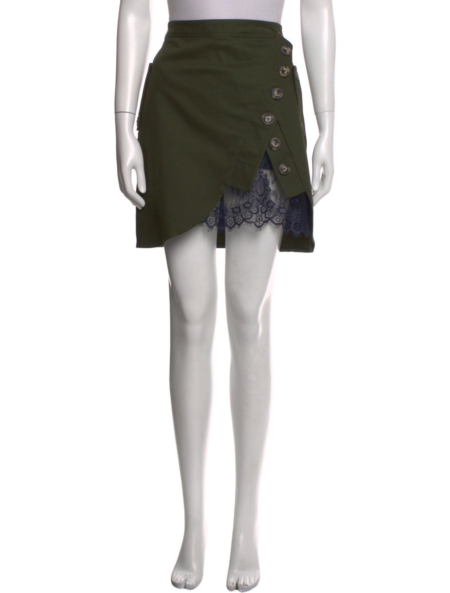 Self-Portrait Scalloped Accent Mini Skirt