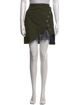 Self-Portrait Scalloped Accent Mini Skirt