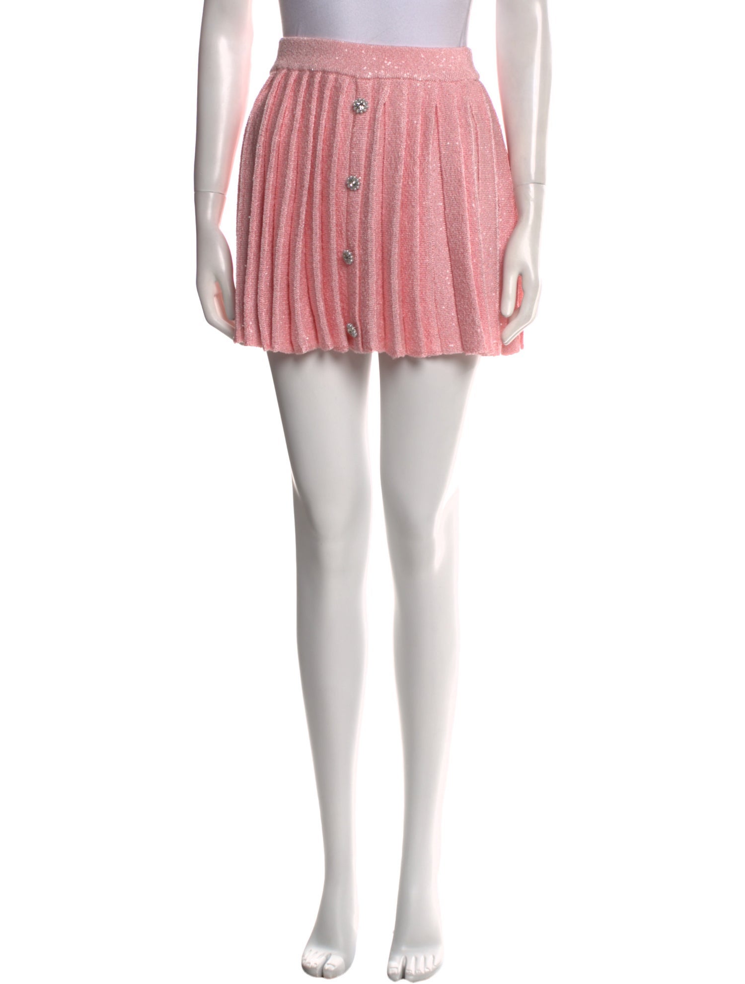 Self-Portrait Pleated Accents Mini Skirt