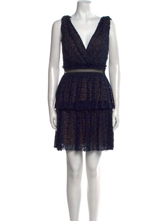 Self-Portrait V-Neck Mini Dress