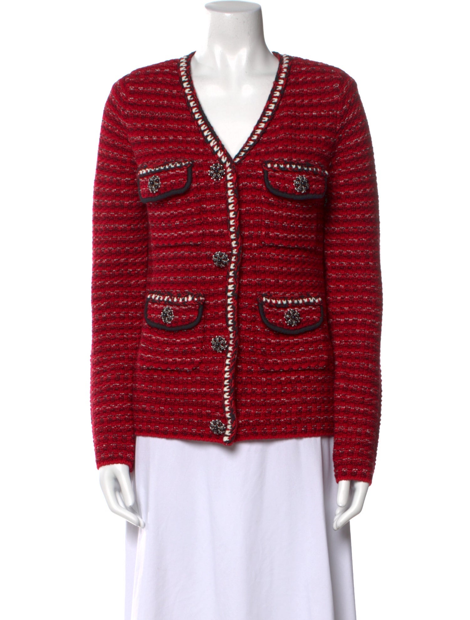 Self-Portrait Wool V-Neck Sweater