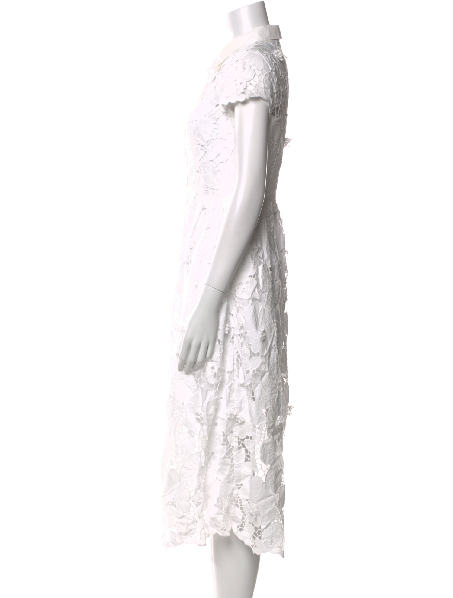 Self-Portrait Lace Pattern Midi Length Dress