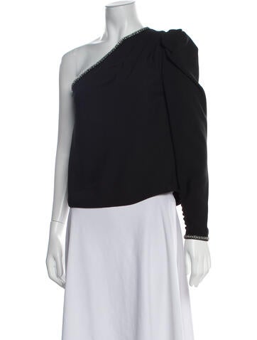 Self-Portrait Tops One-Shoulder Long Sleeve Top Us2, UK6 | XS