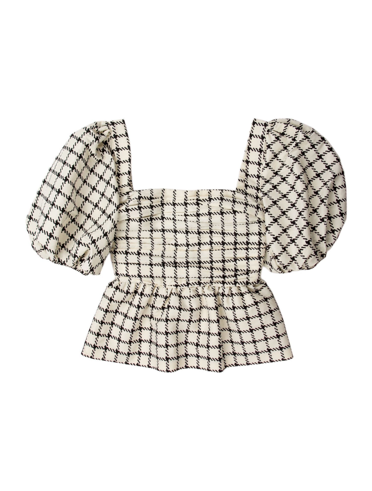 Self-Portrait Plaid Print Square Neckline Crop Top