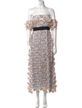 Self-Portrait Crochet Long Dress