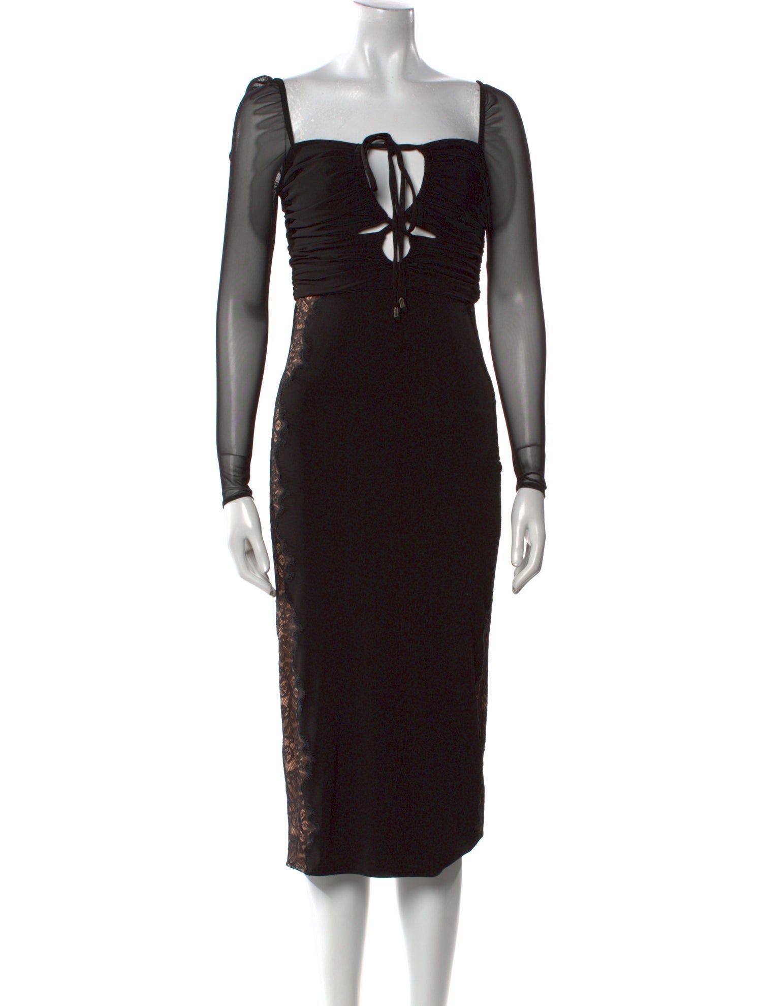 Self-Portrait Square Neckline Midi Length Dress