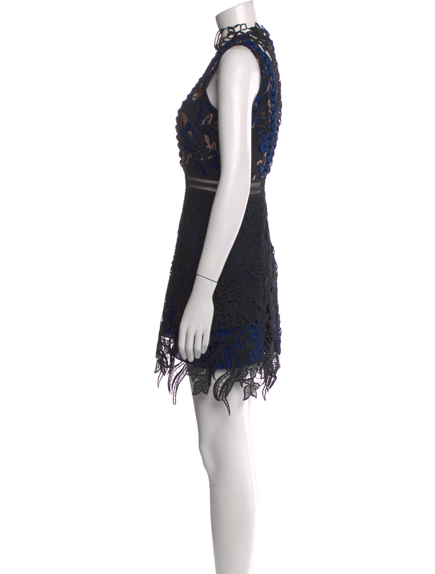 Self-Portrait Lace Pattern Mini Dress