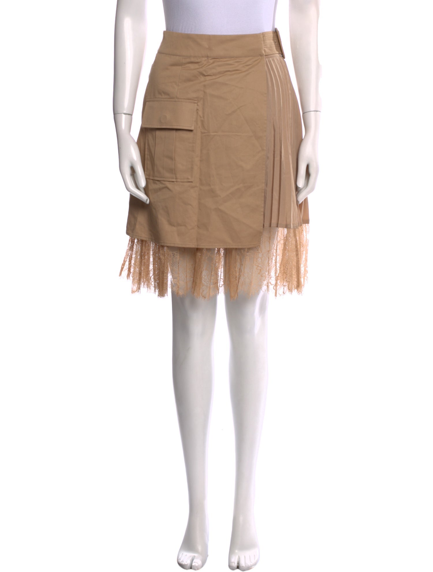 Self-Portrait Pleated Accents Knee-Length Skirt w/ Tags