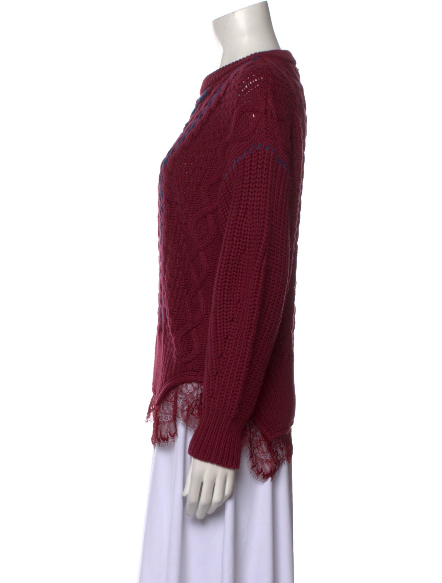 Self-Portrait Patterned Crew Neck Sweater