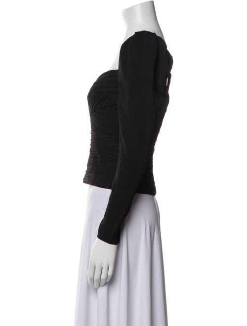 Self-Portrait Square Neckline Long Sleeve Crop Top