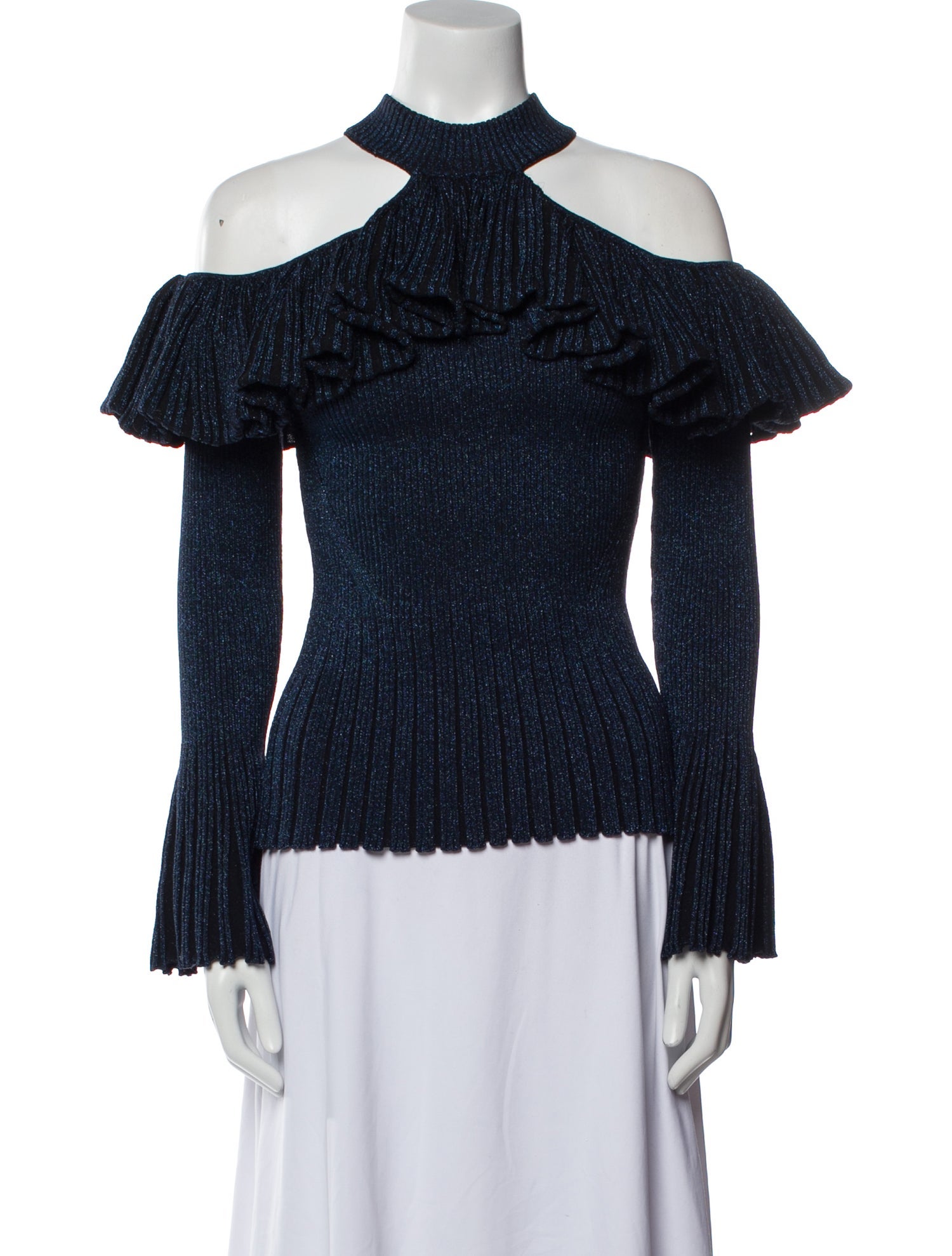 Self-Portrait Asymmetrical Short Sleeve Blouse