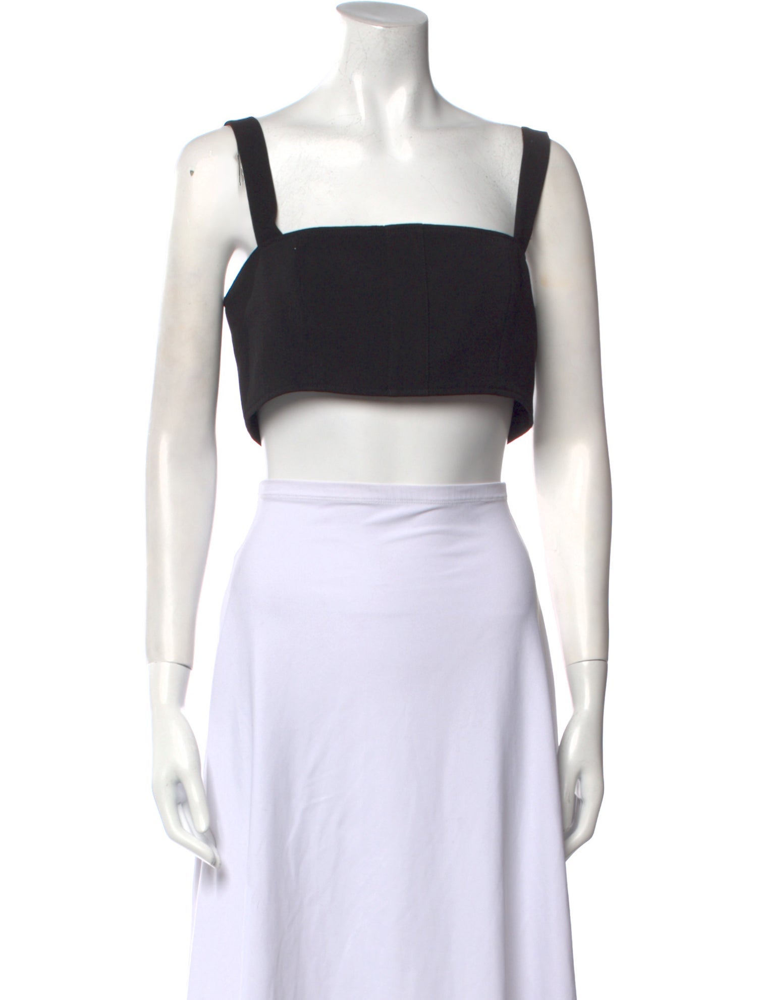 Self-Portrait Square Neckline Sleeveless Crop Top