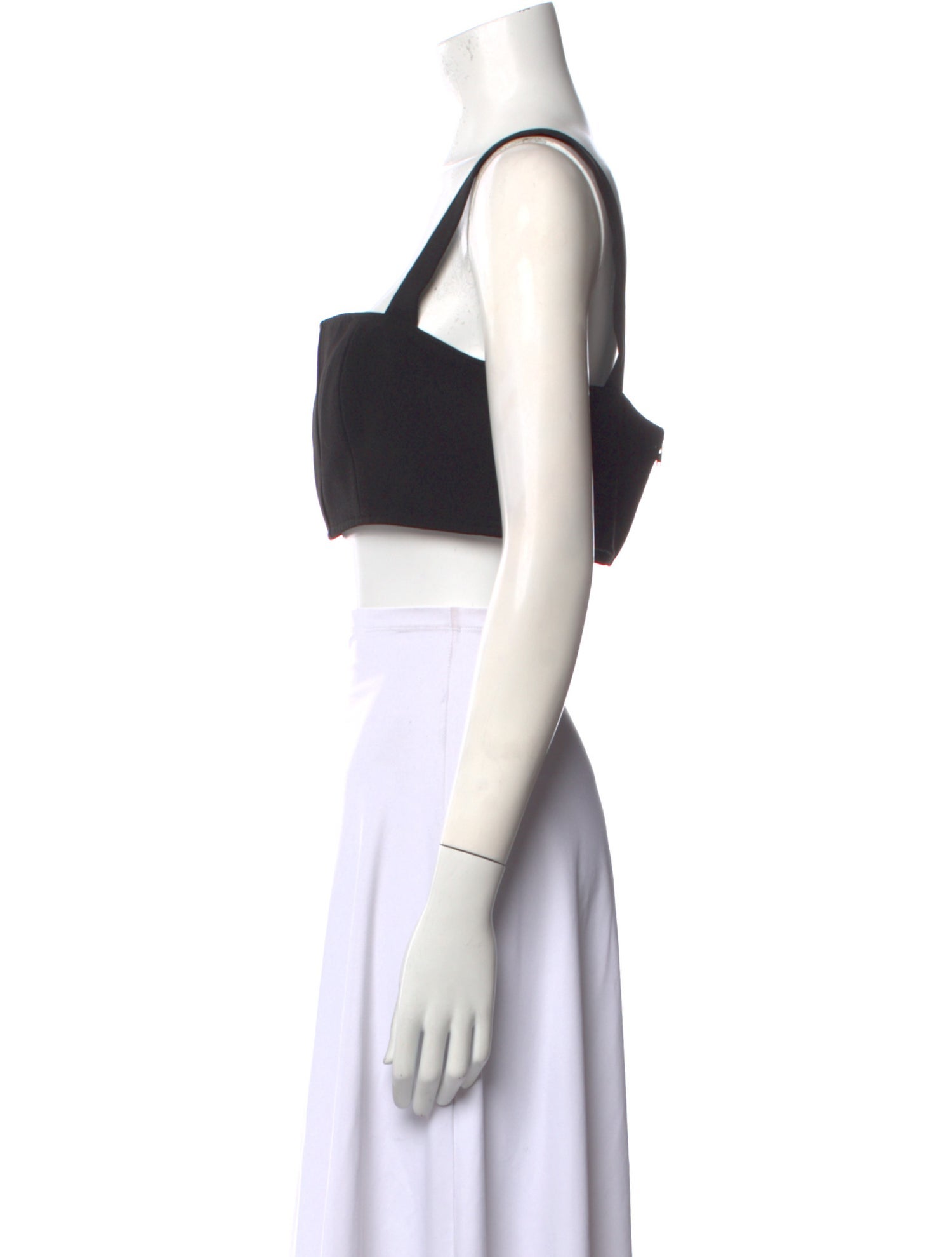 Self-Portrait Square Neckline Sleeveless Crop Top