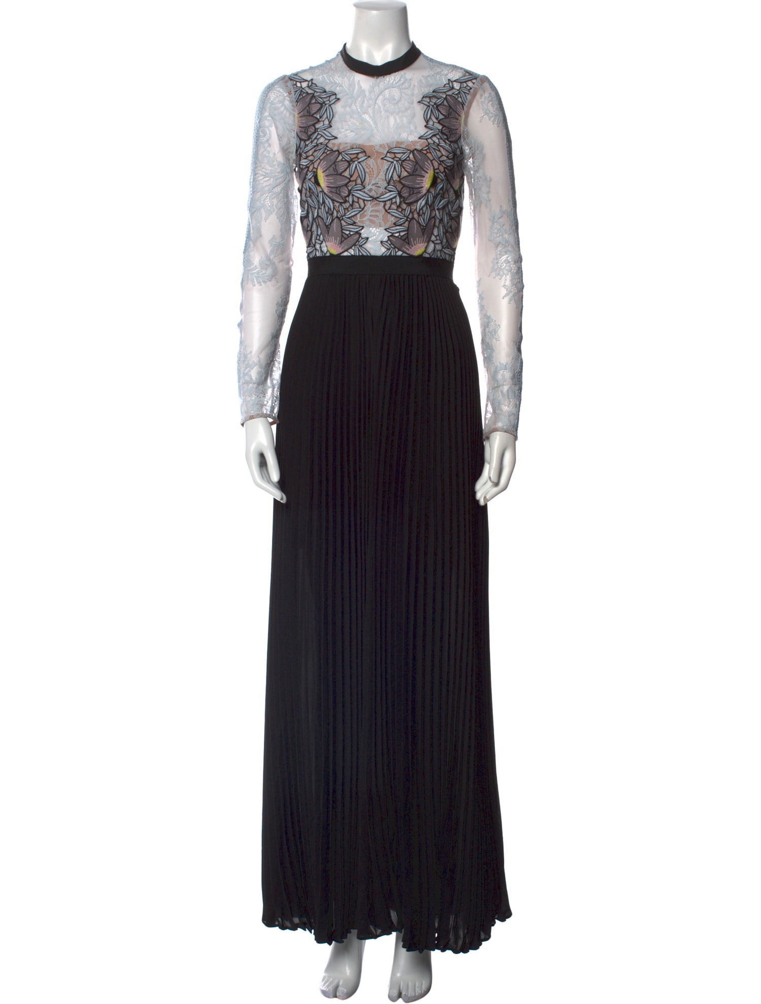 Self-Portrait Mock Neck Long Dress