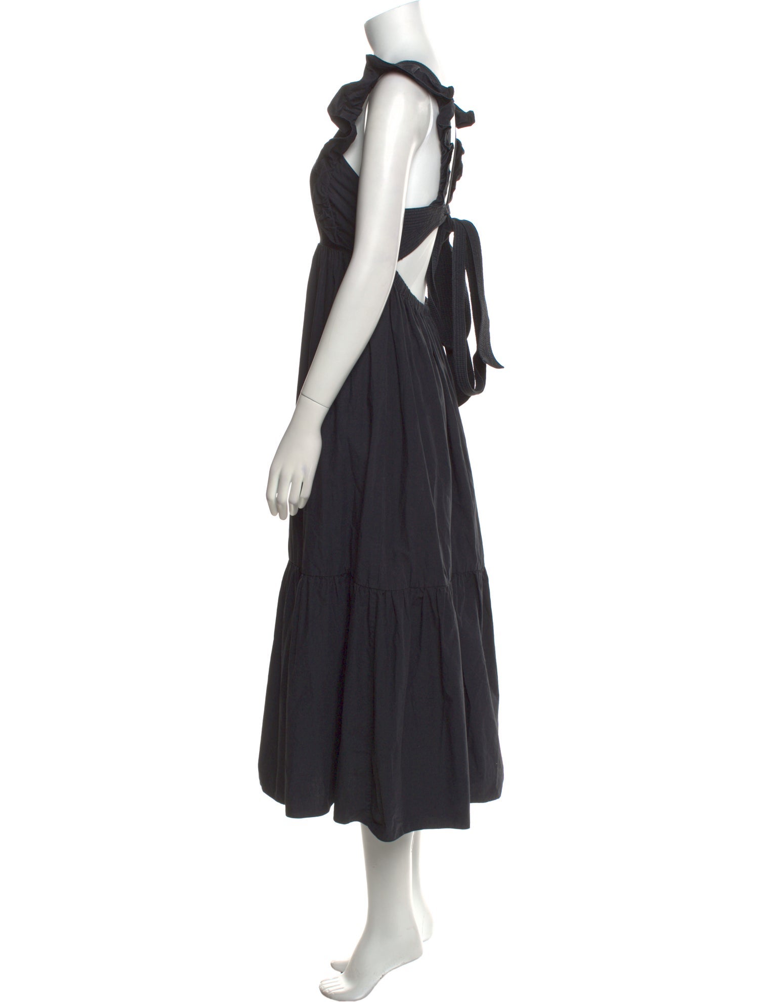 Self-Portrait Square Neckline Midi Length Dress