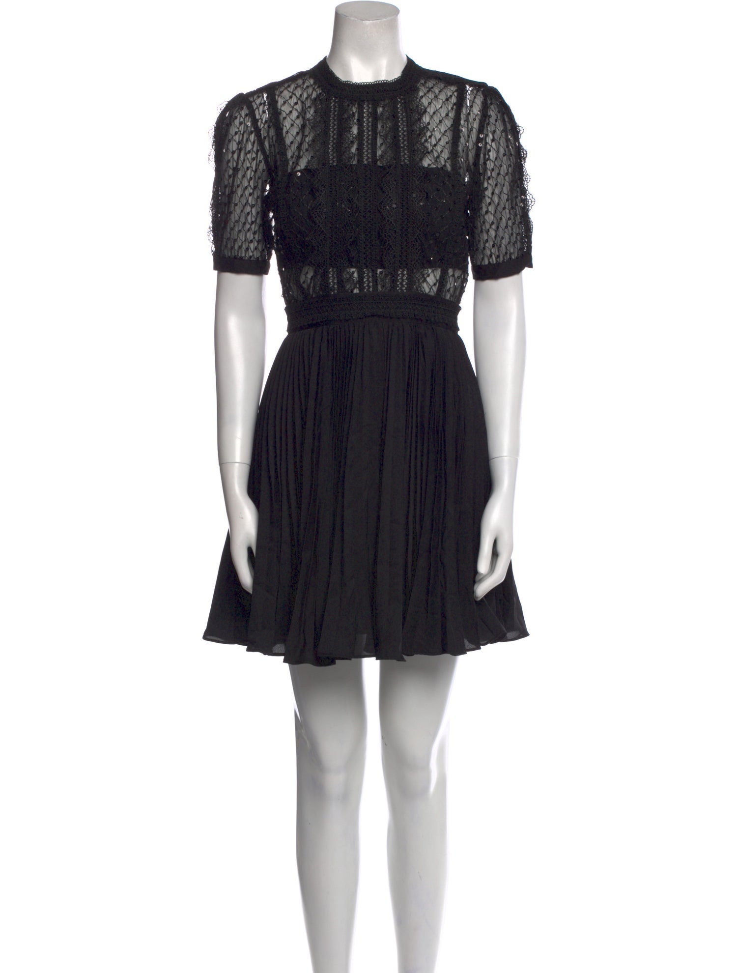 Self-Portrait Crew Neck Mini Dress