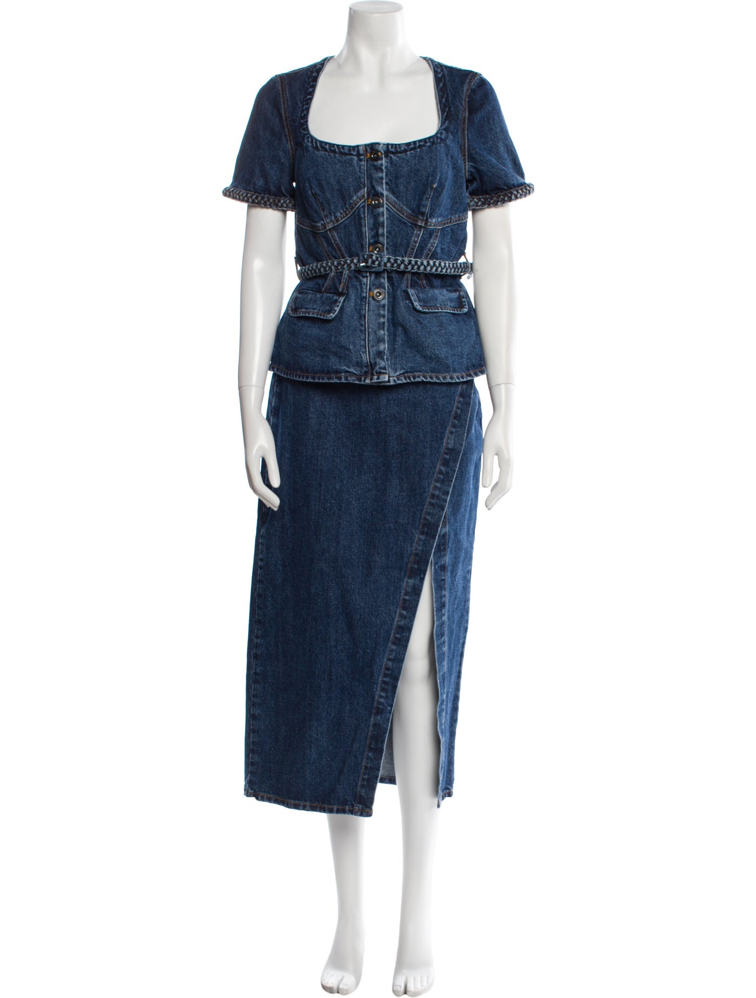 Self-Portrait Braided Accents Skirt Set