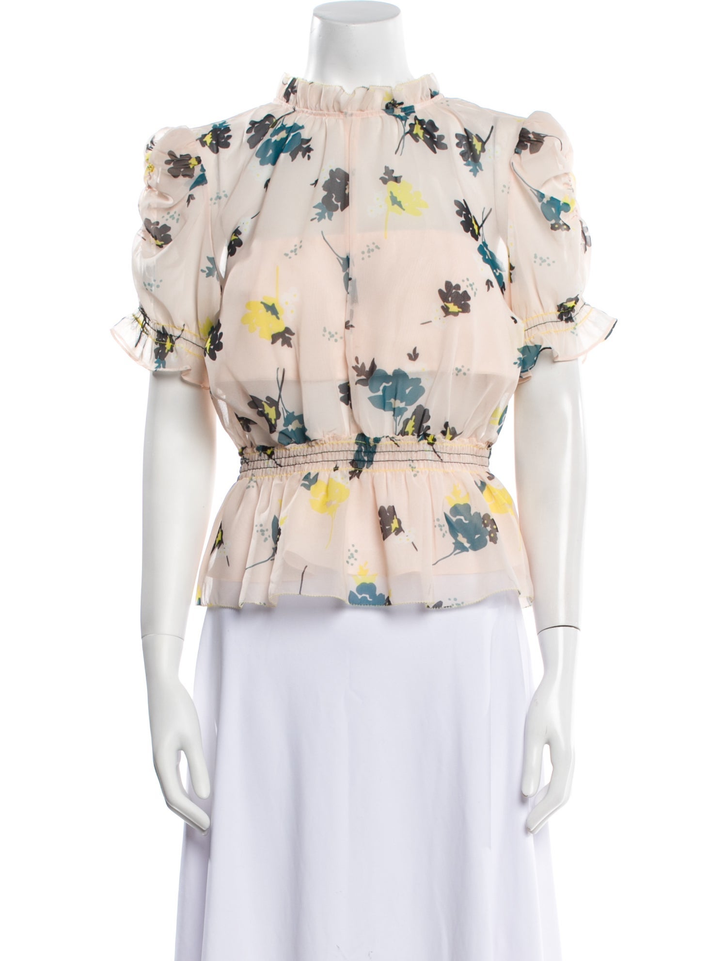 Self-Portrait Graphic Floral Print Top Floral Print Top