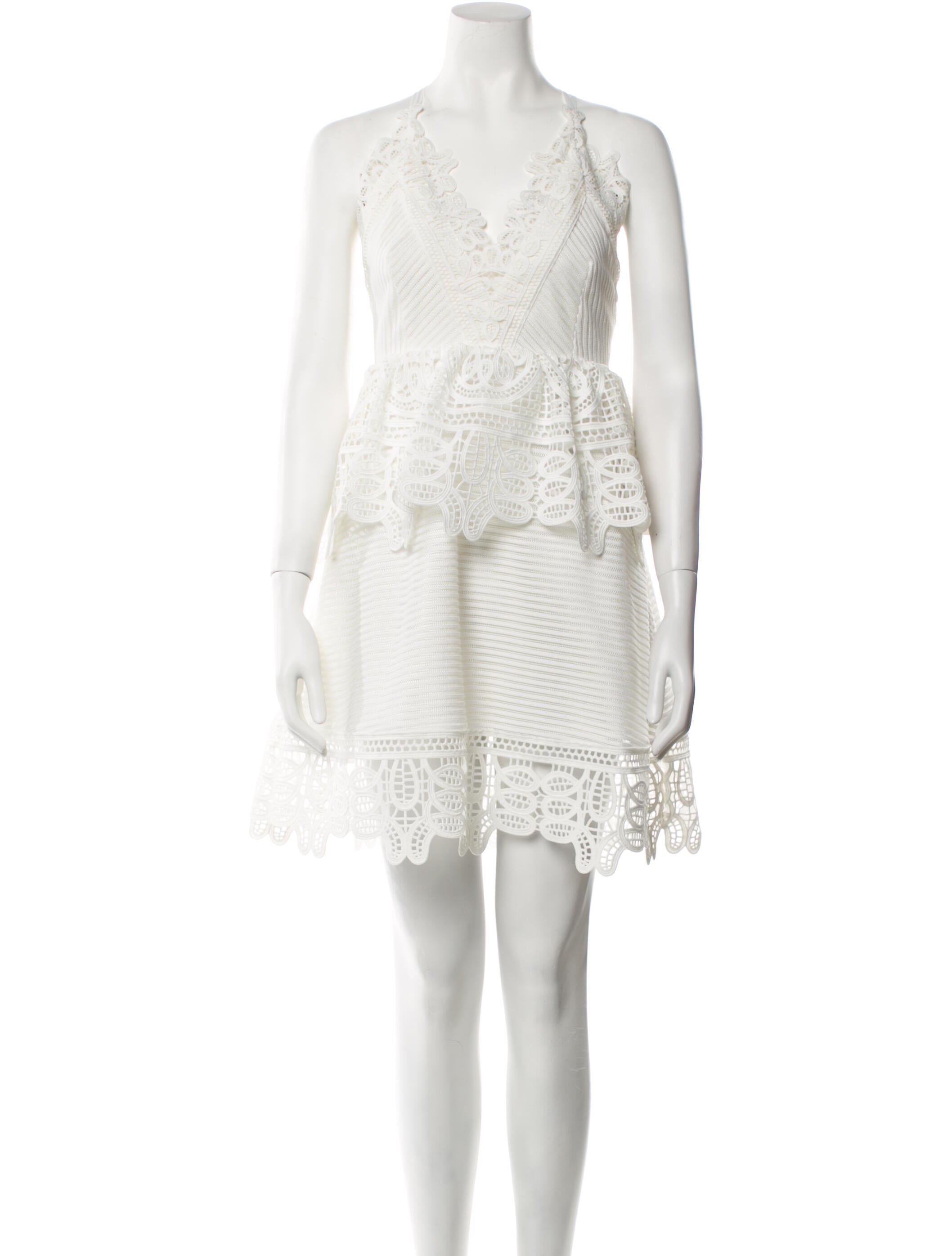 Self-Portrait V-Neck Mini Dress