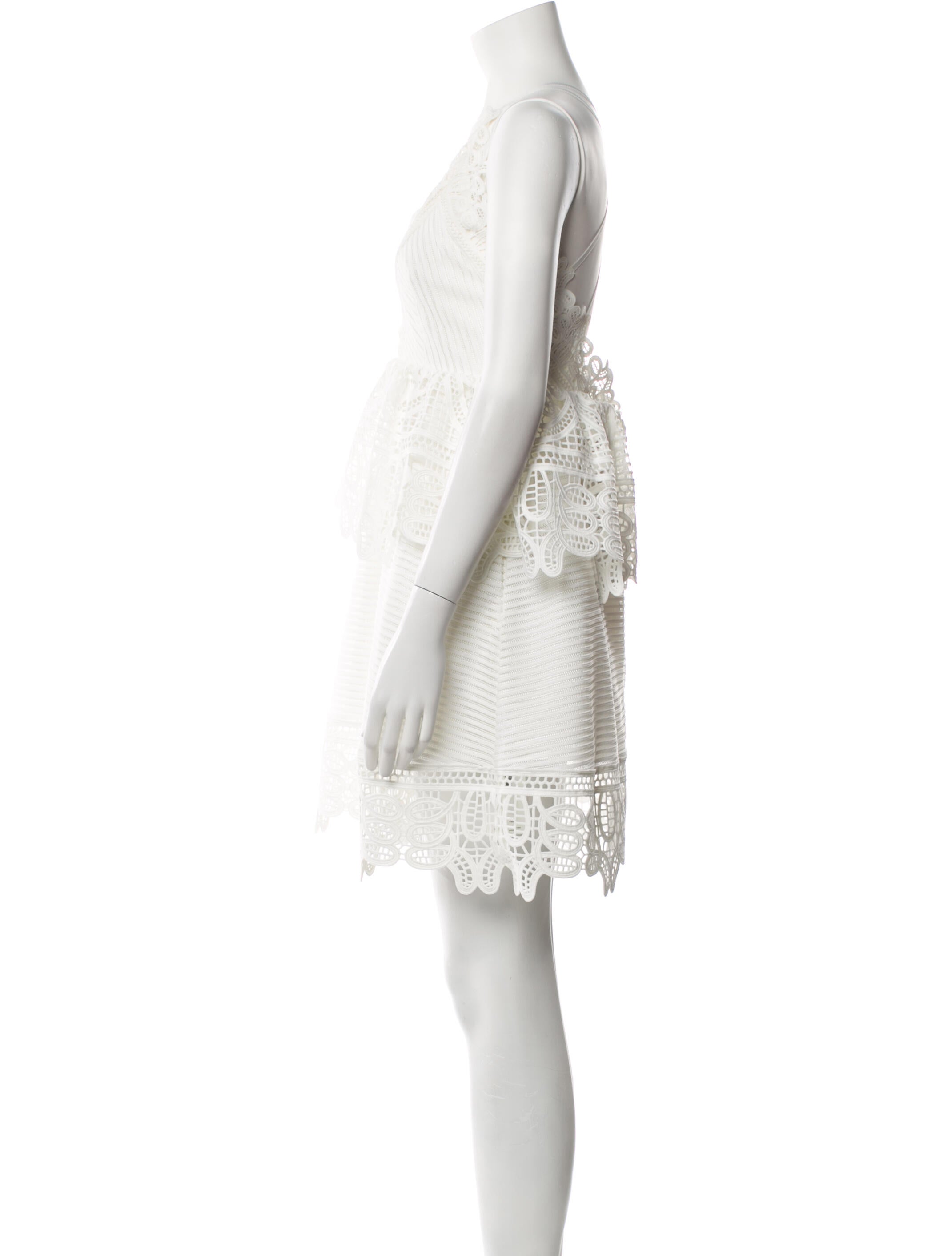 Self-Portrait V-Neck Mini Dress