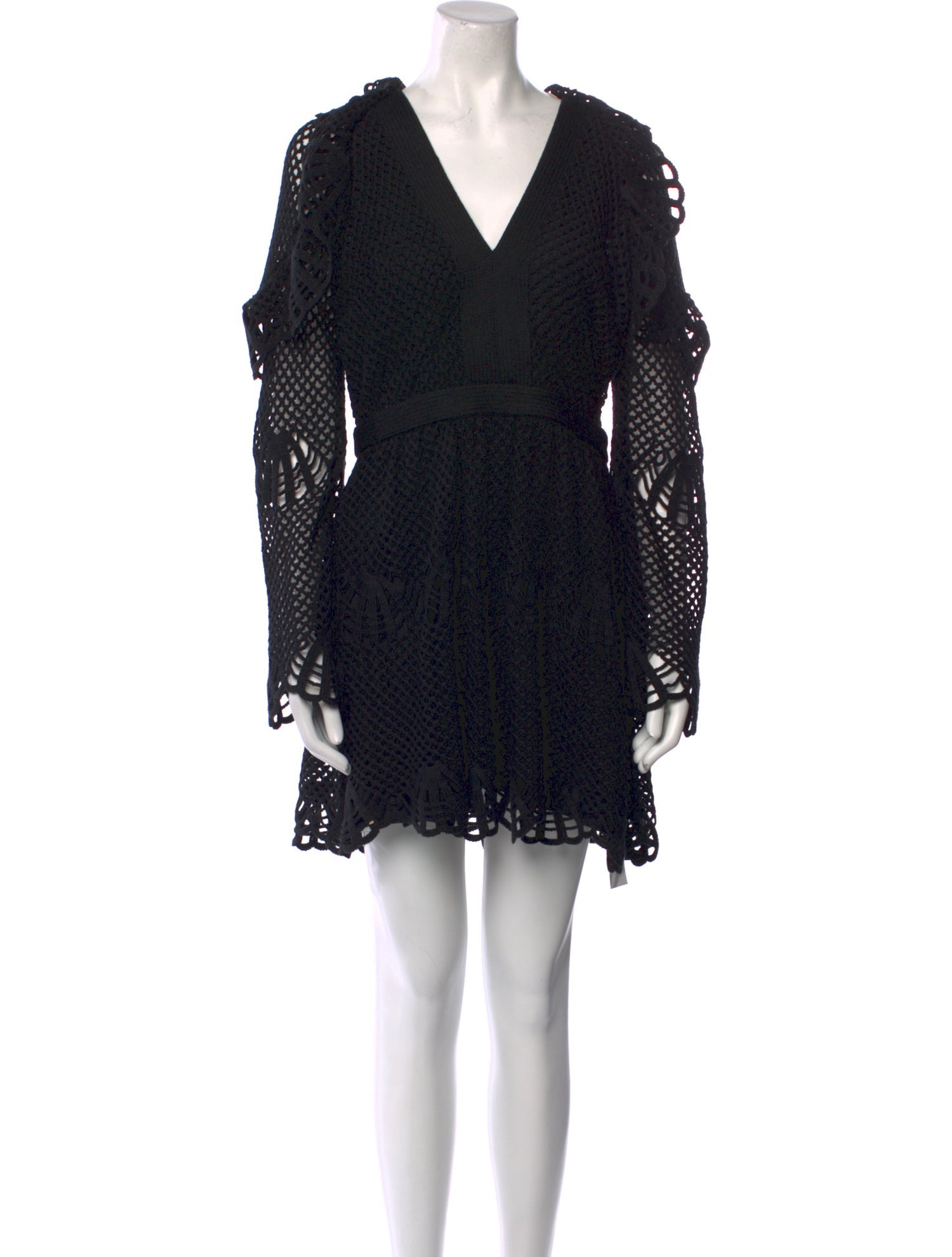 Self-Portrait Lace Pattern Mini Dress