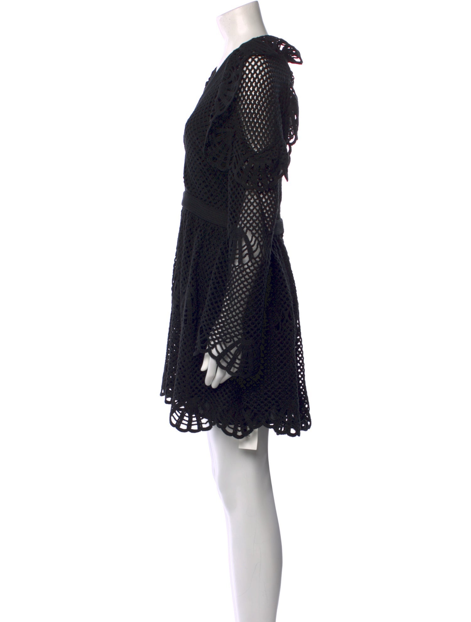 Self-Portrait Lace Pattern Mini Dress