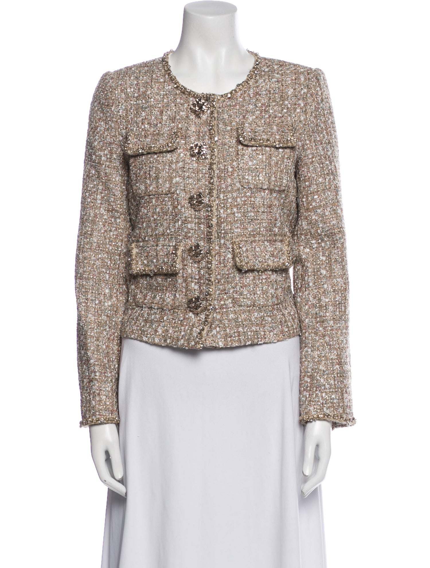 Self-Portrait Tweed Tweed Pattern Jacket