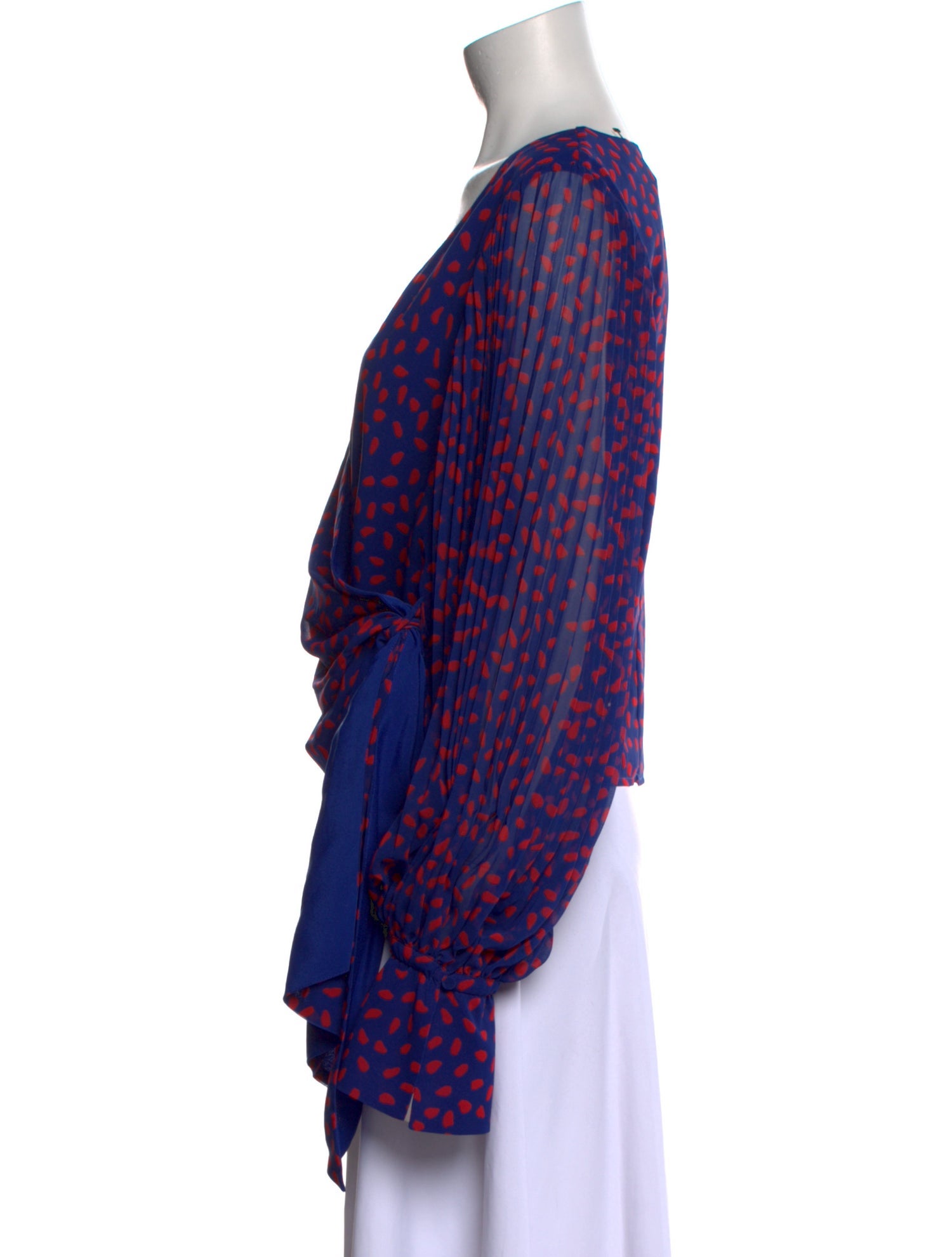 Self-Portrait Printed V-Neck Blouse