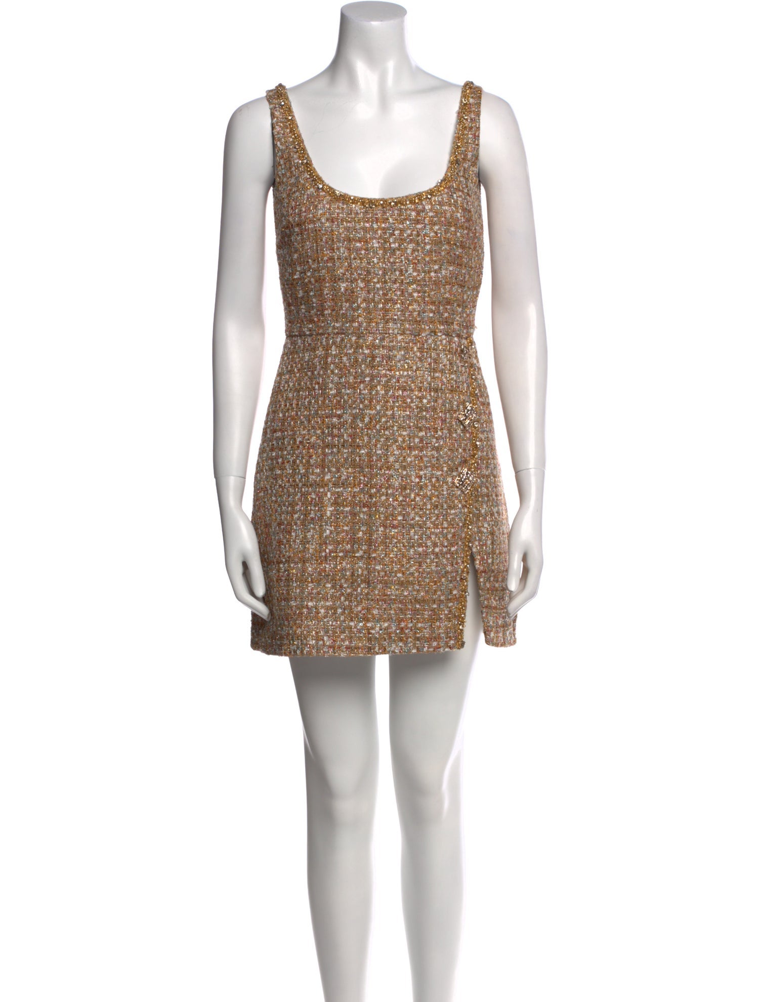 Self-Portrait Tweed Pattern Mini Dress
