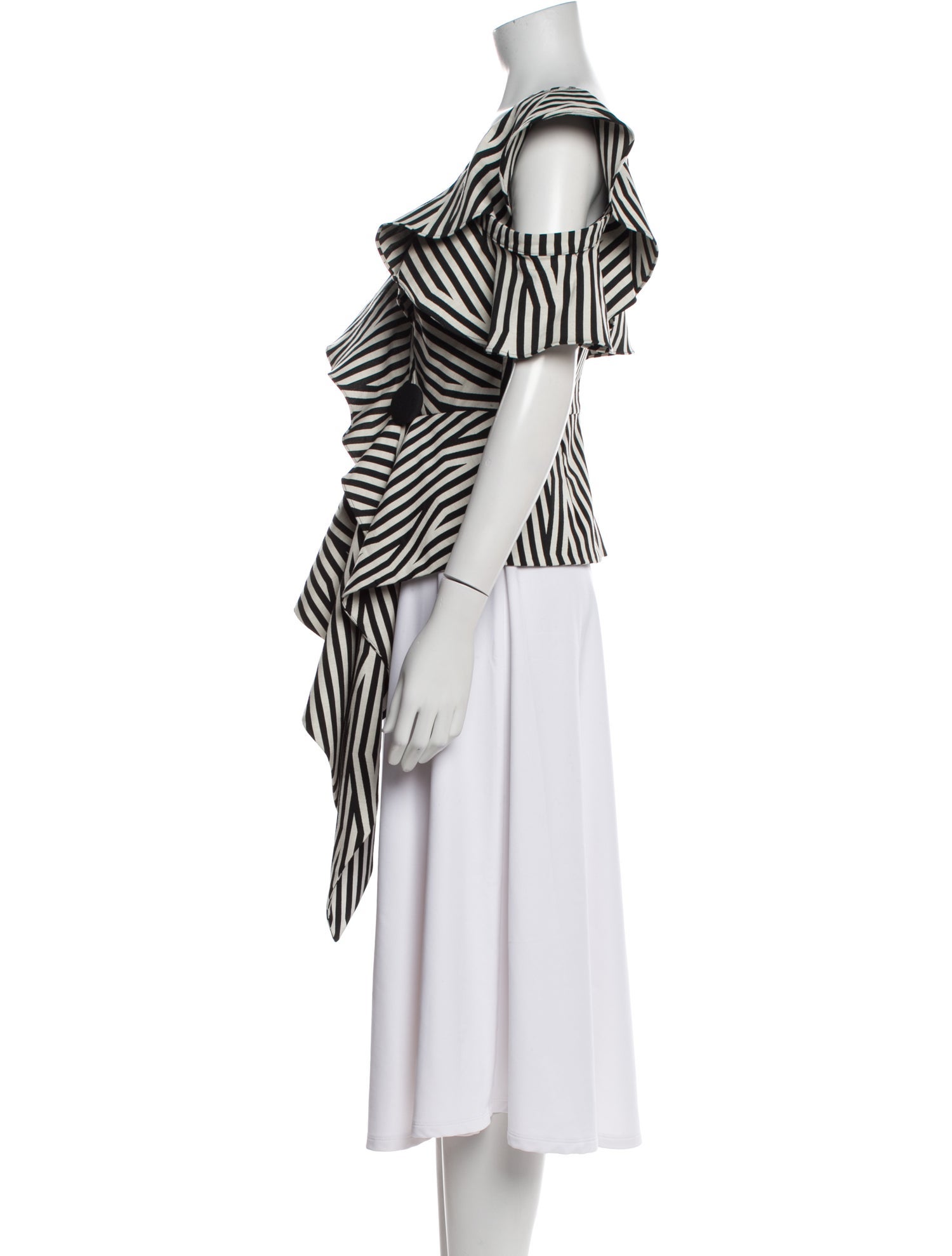 Self-Portrait Striped Asymmetrical Top
