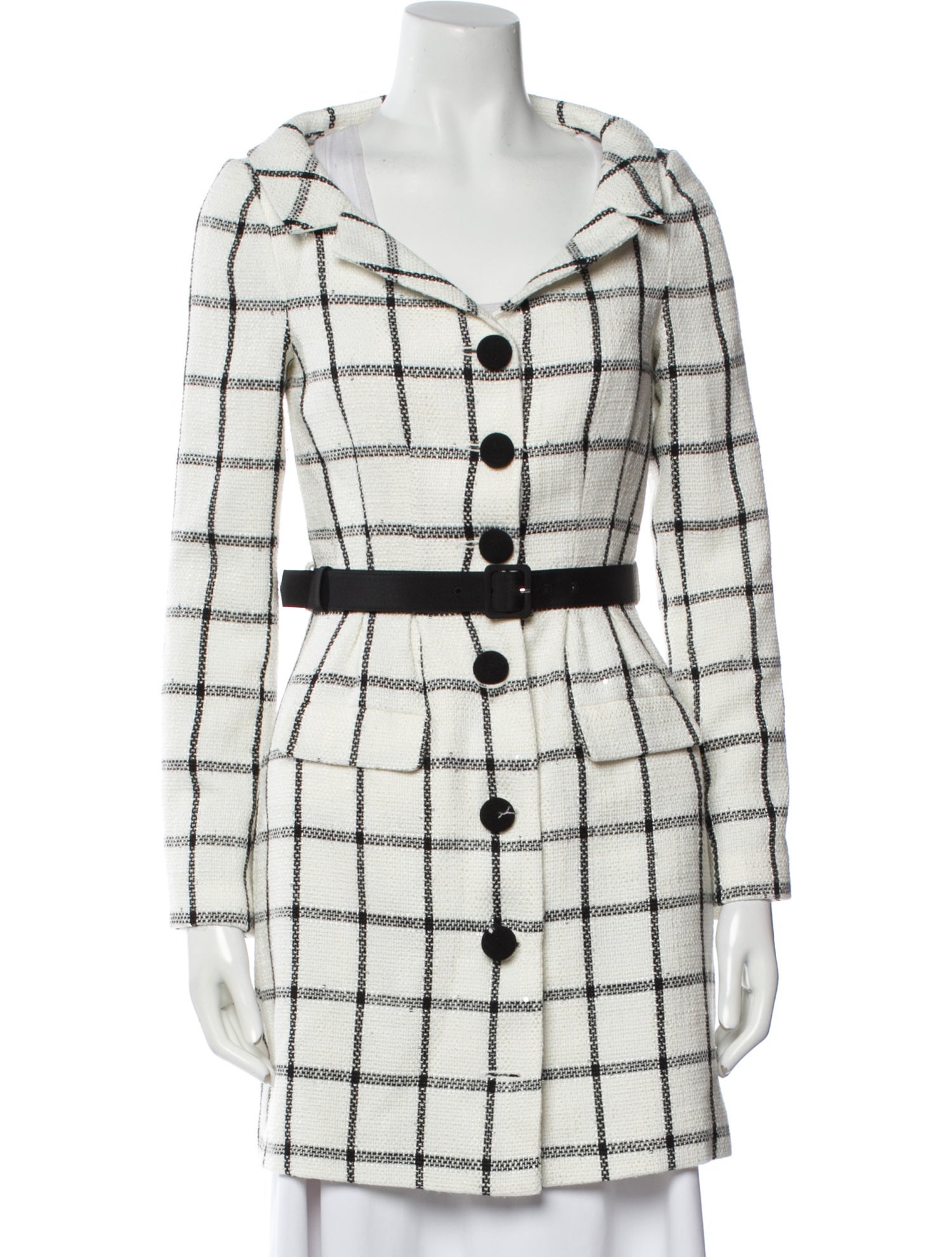 Self-Portrait Plaid Print Coat