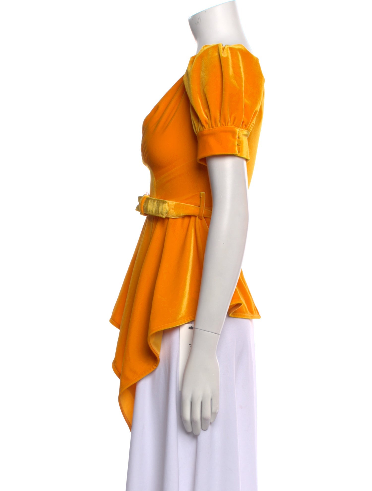 Self-Portrait Square Neckline Short Sleeve Blouse